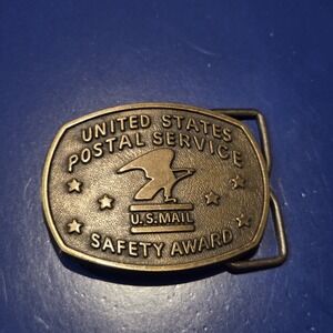 Vintage United States Postal Service USPS U.S. Mail Safety Award Belt Buckle
